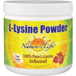 Nature's Life L-Lysine Powder | Helps Support Healthy Immune Function | 100% Pure Natural L-Lysine | Vegetarian, Unflavored, No Sugar | 460 Servings