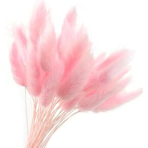 Bunny Tails Dried Flowers 120pcs, Dried Lagurus Rabbit Tail Grass Bunch for Boho Home, Rustic Farmhouse, Wedding, Party Decor (Black)