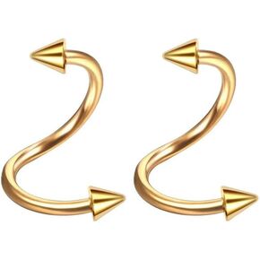 حلقات شفة شفة 16G SPIKE STEMACAL STELL SPOLIAL LIP RINGS GRAINGS HELIX Tragus أقراط طوق خواتم الأنف حلقات الحواجب حلقات جسم خارقة خارقة 2pcs 2pcs