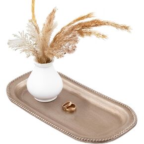 Vintage Gold Decorative Trays for Coffee Table Home Decor Farmhouse, Wood Powder Compressed Trays for Bathroom Ottoman Jewelry Organizer Perfume, Tray for Table Centerpieces in Kuwait