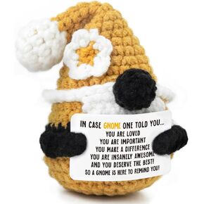 Teacher Gnome Gifts-Cute Teacher Appreciation Gift, Thank You Present for Educators, 'Thanks for Helping Me Grow' - Unique & Adorable Classroom Gift for Teachers Handmade Crochet Gnome Doll