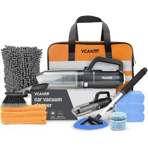 Car Cleaning kit, VCANENERGY Detailing Kit for Interior Cleaner with Car Vacuum Cleaner, Wheel Brush, Microfiber Towel, Wash Mitt, Windshield Cleaner, Interior and Exterior Car Wash Kit for Women, Men