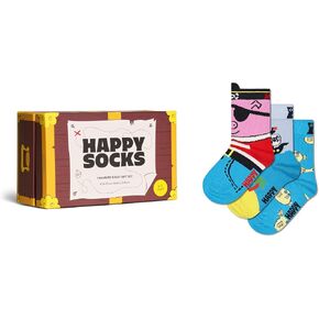 Happy Socks Kids Crew Socks- Fun Summer Styles in Gift Box Sets- Sunglasses, Ice Cream, Pirate's Treasure and More
