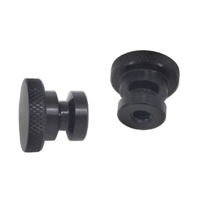 Black Aluminum Seat Mounting Nuts Quick Release Seat Bolts Compatible with Harley Davidson Touring & Softail Rust-Resistant (2-Pack)
