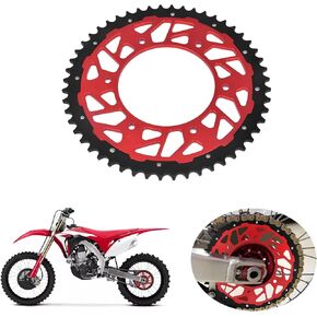51T Dirt Bike Rear Chain Sprocket for CR125R CR125 CRF150F CRF230M CRF230F CRF230L XR250 CRM250 CRM250 CR250 CRF250X CRF250R XR400 CRF450R CRF450X CR500 XR650R And More Motorcycle, Red