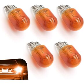 5 PCS 7443 Light Bulbs, T20 Dual Wire Plug and Play 7443 Brake Light Bulb, 7443 Miniature Bulb Tail Light Bulb, 12V 21/5W Reverse Light Bulb, Lighting Replace for Cars, Trucks, SUVs (Red)