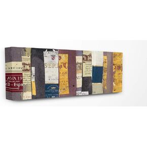 مجموعة Dustell Home Décor Collection أنيقة وملصقات زجاجة النبيذ النصيات الممتدة فن الجدار القماش ، 13 × 30 ، متعدد الألوان