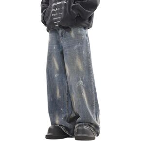 Men Baggy Jeans Y2k Hip Hop Skater Pants Vintage Jnco Jeans Loose Fit Skateboard Denim Pants Streetwear