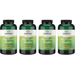 Swanson Psyllium Husk Dietary Fiber Supplement 610 mg 300 Capsules - (4 Pack)