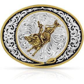 Montana Silversmiths Unisex Ranch Rope Bull Rider Buckle Silver One Size