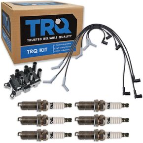 TRQ Ignition Kit Ignition Coil Sparks Slips مجموعة سلك متوافقة مع 2003 Ford Windstar