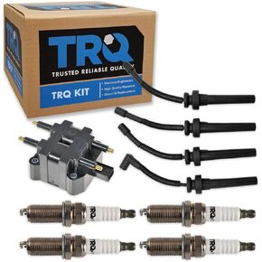 TRQ Ignition Kit Ignition Coil Sparks Plugs مجموعة سلك متوافقة مع 2003-2009 Chrysler PT Cruiser 2003-2005 Dodge Neon
