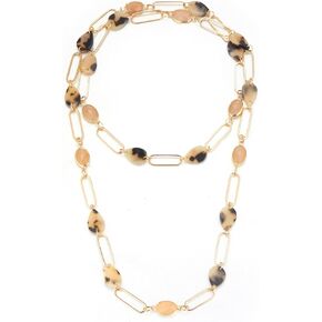 Noessla Long Gold Necklace for Women Long Beaded Chain Necklace Costume Jewelry Gifts for Women Trendy