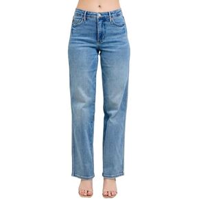 Judy Blue Mid Rise Tumm Control Vintage Wash Straight Jeans 88943