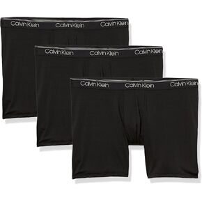 Calvin Klein Men's Microfiber Stretch 3-Pack Boxer Brief, Black, X-Large in Saudi Arabia