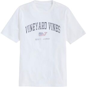 vineyard vines Boys' Drift Dye Arch Flag Whale Short-Sleeve Tee