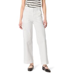 Amazon Essentials Women's High-Rise Regular-Fit Full-Length Cargo Khaki Pant