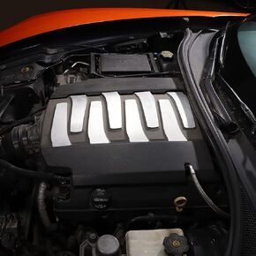 Aluminum Alloy Engine Bay Side Panel Cover for Chevrolet Corvette C7 2014-2019 Hood Engine Trim Sticker Interior Accessories (Hood Engine Trim Sticker, Silver)