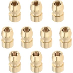 SING F LTD 10pcs M4 Spark Plug Terminal Nut Brass Spark Plug Bullet Head Terminal Ignition Spark Plug Nipple Nut M4 Spark Plug Brass Connector Car Accessories