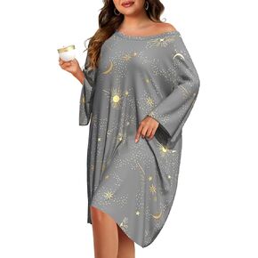 زائد حجم ثوب النوم للنساء قصيرة الأكمام صالة العزلة Pajama Moomoo فستان كبير الحجم مع جيب