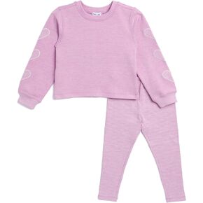 Splendid Girls Cloudline Hearts Long-sleeve Top and Pant Set