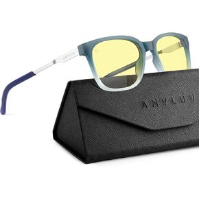 ANYLUV Blue Light Glasses for Men, Computer Gaming Glasses men, Stylish Anti Eyestrain Blue Light Blocking Glasses Men
