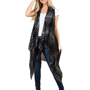 Scarfand's Women's Sheer Open Front Lightweight Sleeveless Long Duster Cardigan Vest