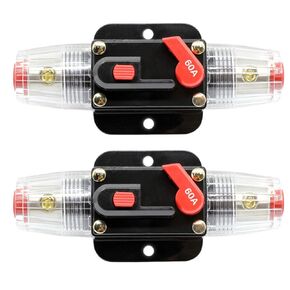 ZOOKOTO 2 Pcs 12V-24V DC Fuse Holder 20A 30A 40A 50A 60A 80A 100A 150A,Inline Circuit Breaker 30A with Reset Button for Auto Car Marine Boat Stereo Switch Audio Inverter System Protection