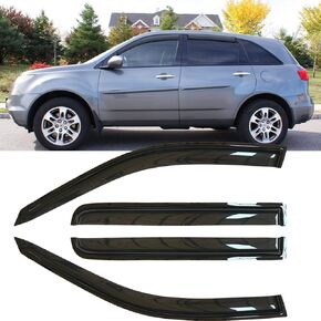 4pcs Original Shatterproof Rainproof Outside Mount Style Rain Guard Durable Side Widnow Wind Deflectors Dark Smoke Vent Window Visors Compatible with 2007-2009 Acura MDX 94763