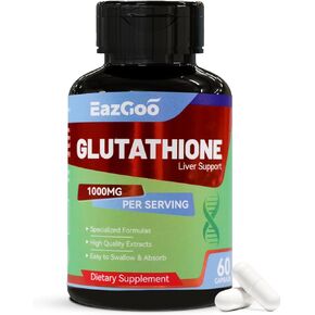 Glutathione Supplement 1000mg Antioxidant Supplement - Premium Vegan Formula for Immune Support, Skin Brightening & Liver Detox – Allergen-Free, Non-GMO, Effective Wellness Boost (60 Capsules)