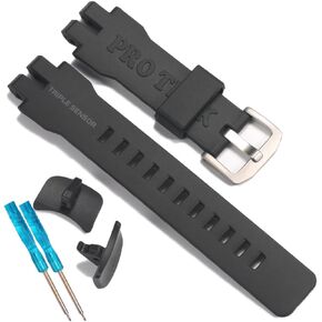 Resin Strap Replacement for Casio Protrek PRG-300 PRW-6000 PRW-6100 With Connector, PRW-3000 PRW-3100 Watch Band for Men and Women