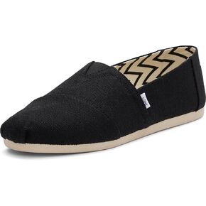 TOMS Men's Alpargata Slip-On Loafer Eco-Friendly Recycled Cotton Canvas, Elastic Gore, Rubber Sole