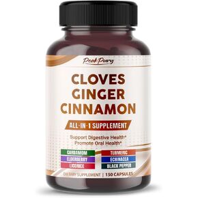 Ultra Cloves with Ginger & Cinnamon - All-in-1 Supplement for Digestive & Oral Health Support - Made in The USA - 150 Capsules