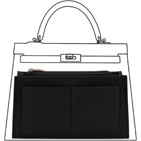 Purse Organizer Insert for Handbags,Bag in Bag Organizer for Tote for H Kelly 25 28 32 Organizer Insert (Kelly 28,Black)