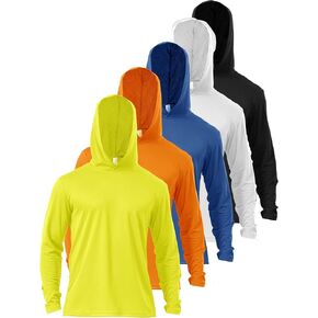 Men’s Sun Protection Long Sleeve Hoodie Rash Guard SPF Lightweight Quick Dry UV Shirts Outdoor Fishing Active Wear