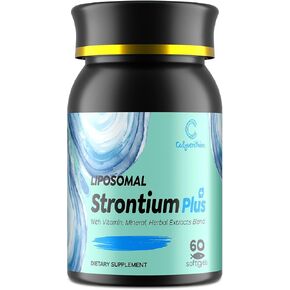Liposomal Strontium Citrate 680mg–Advanced Bone Density & Joint Support Formula with Calcium, Vitamin K2 (MK-7), Magnesium & Herbal Bone Blend–Natural Citrus Flavor–60 Softgels