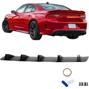 Universal Spoiler 32" Rear Bumper Lip Diffuser Car Rear Bumper Chassis Black Spoiler Shark Fin Wing ABS (Matte Black)