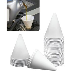 50PCS 6 oz Funnel,Car Accessories Paper Funnels for Automotive Use,Disposable Oil Funnel,Car Small Funnel,Paper Funnels for Motor Oil,Paper Funnels Dispenser for Water,Engine Oil,Gas,Coolant