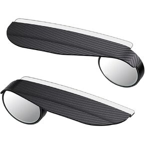 2PCS Car Blind Spot Mirrors, 2-in-1 Rain Eyebrow Reversing Side Rearview Mirror, 360° Adjustable Reflective Protective Cover, Universal for Most Cars