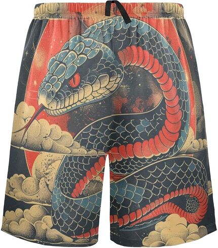 Men's Pajama Bottoms, Colorful Pattern Sleep Pajamas Shorts Sleepwear Lounge Wear Short Pants in Saudi Arabia