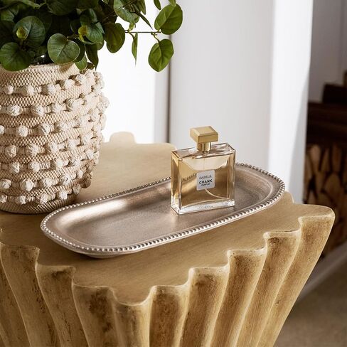 Vintage Gold Decorative Trays for Coffee Table Home Decor Farmhouse, Wood Powder Compressed Trays for Bathroom Ottoman Jewelry Organizer Perfume, Tray for Table Centerpieces in Kuwait