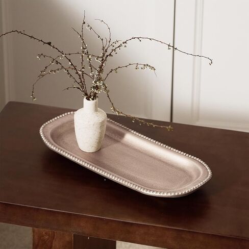 Vintage Gold Decorative Trays for Coffee Table Home Decor Farmhouse, Wood Powder Compressed Trays for Bathroom Ottoman Jewelry Organizer Perfume, Tray for Table Centerpieces in Kuwait