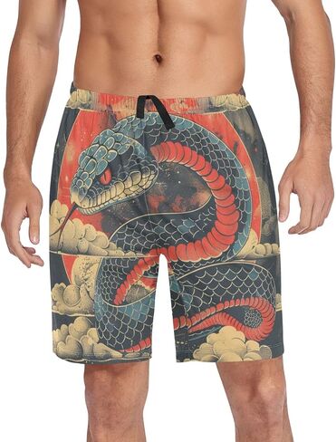 Men's Pajama Bottoms, Colorful Pattern Sleep Pajamas Shorts Sleepwear Lounge Wear Short Pants in Saudi Arabia