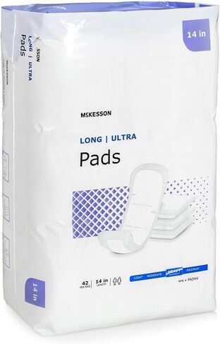 منصات McKesson Ultra للنساء ، سلس البول ، الامتصاص الثقيل ، 14 بوصة ، 42 عدد ، 1 حزمة in Kuwait