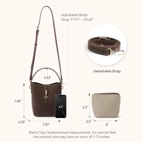 BOSTANTEN Small Bucket Bag for Women Trendy Vegan Leather Crossbody Bags Shoulder Purses Designer Ladies Handbags in Saudi Arabia