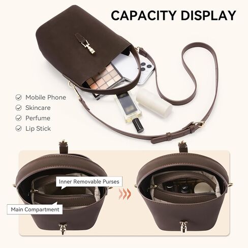 BOSTANTEN Small Bucket Bag for Women Trendy Vegan Leather Crossbody Bags Shoulder Purses Designer Ladies Handbags in Saudi Arabia