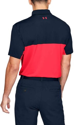 Under Armour Men's Performance Golf Polo 2.0 Colorblock , Academy Blue (409)/Beta , Medium in Saudi Arabia