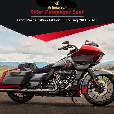 Artudatech Rider Passenger Seat Front Rear Cushion Red For Harley-Davidson Street Glide EFI FLHX 2008-2023, For Harley Road Glide Special FLTRXS 2015-2023 Road King Special FLHRXS 2017-2023 in Saudi Arabia