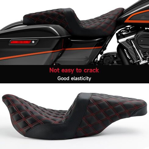 Artudatech Rider Passenger Seat Front Rear Cushion Red For Harley-Davidson Street Glide EFI FLHX 2008-2023, For Harley Road Glide Special FLTRXS 2015-2023 Road King Special FLHRXS 2017-2023 in Saudi Arabia