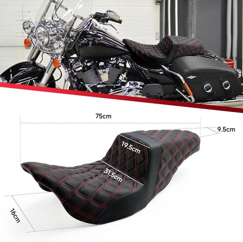 Artudatech Rider Passenger Seat Front Rear Cushion Red For Harley-Davidson Street Glide EFI FLHX 2008-2023, For Harley Road Glide Special FLTRXS 2015-2023 Road King Special FLHRXS 2017-2023 in Saudi Arabia